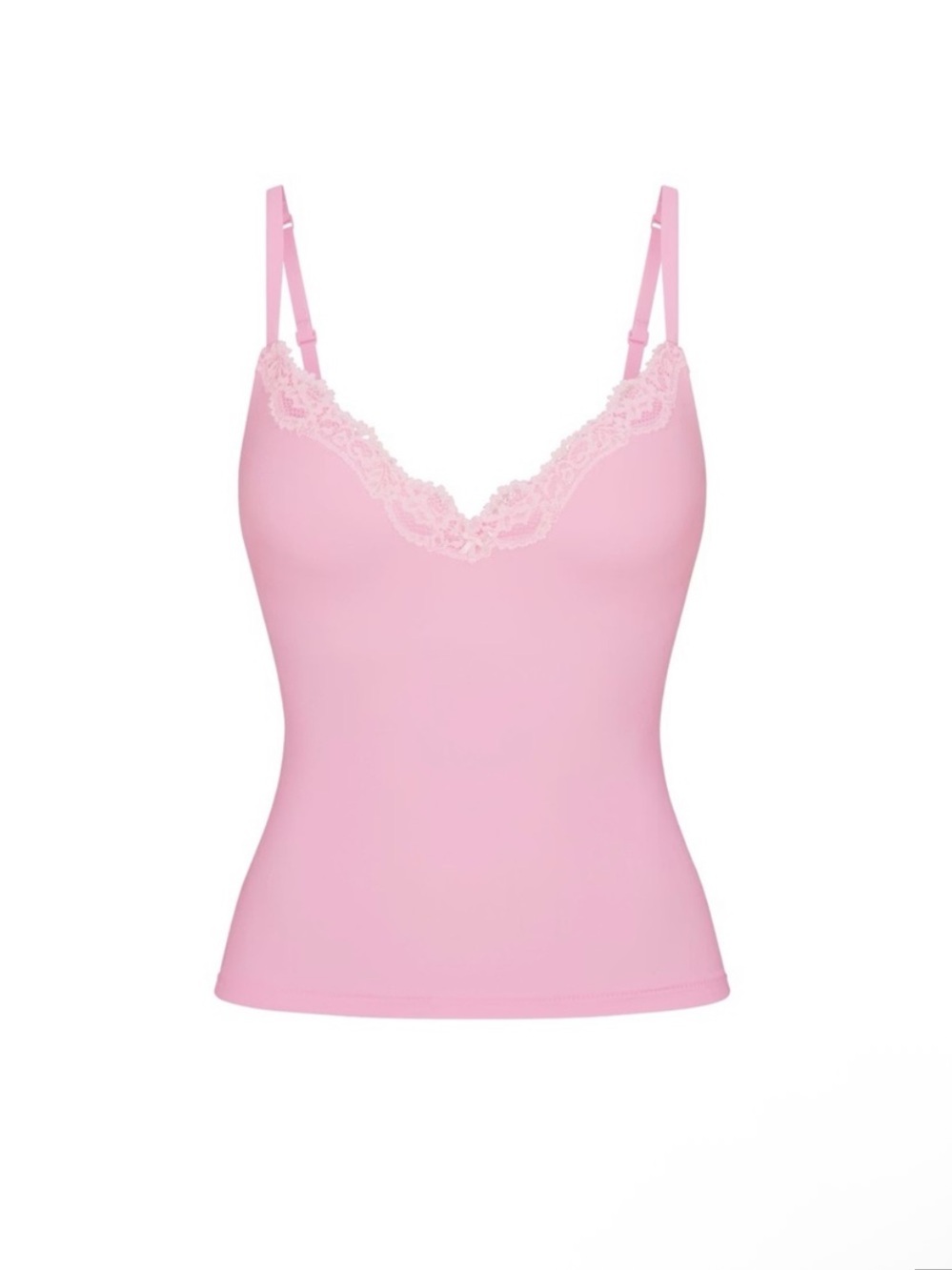 SKIMS NWT Fits Everybody Push Up Bubblegum Pink Lace Cami Tank Sz Medium